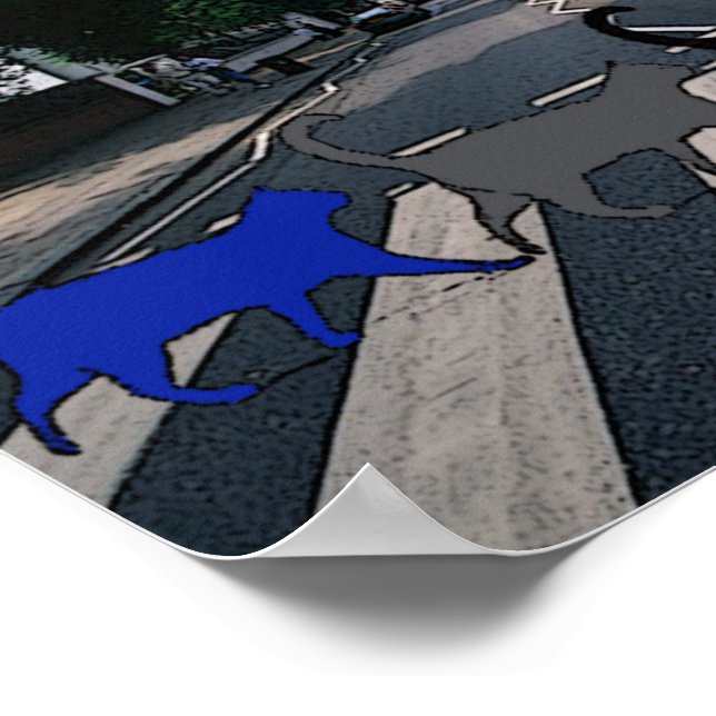 Abbey Road Cats Poster (Corner)