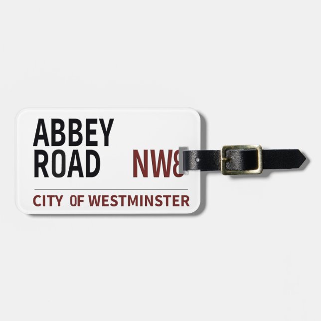 abbey road england london sign luggage tag (Front Horizontal)