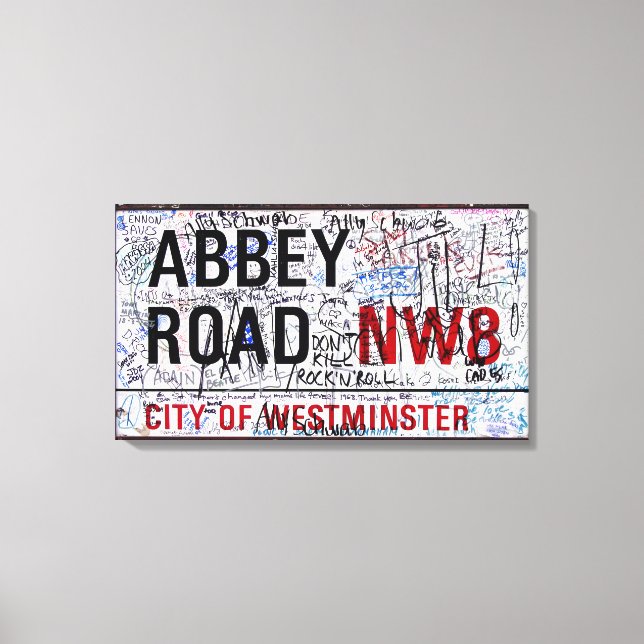 Abbey Road Sign London Covered in Graffiti (Front)