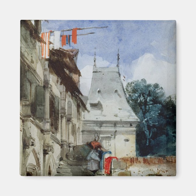 Abbey St-Amand, Rouen (w/c, bodycolour and pencil Magnet (Front)