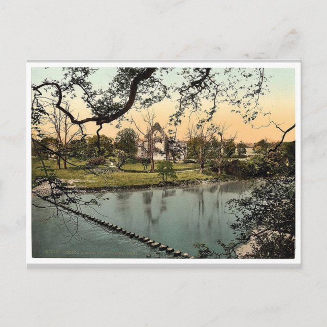 Abbey stepping stones, I, Bolton, England vintage Postcard (Front)