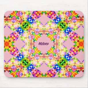 ABBEY ~ Sweet Pastel Pattern ~ Personalised Mouse Mat