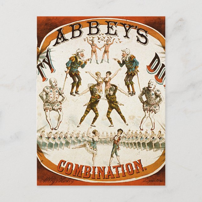 Abbey's Humpty Dumpty Combination Circus Poster Postcard (Front)