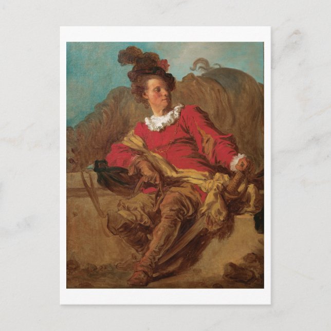 Abbot Dressed as Spaniard by Fragonard Postcard (Front)