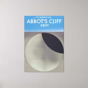 Abbot's Cliff 'Sound Mirror' Kent vintage poster. Canvas Print