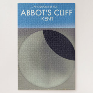 Abbot's Cliff 'Sound Mirror' Kent vintage poster. Jigsaw Puzzle