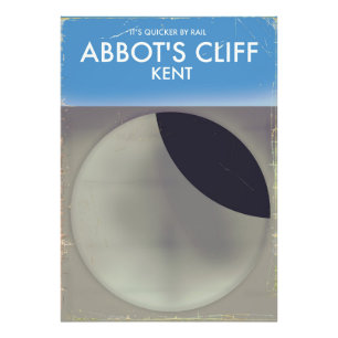 Abbot's Cliff 'Sound Mirror' Kent vintage poster. Photo Print