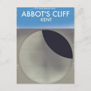 Abbot's Cliff 'Sound Mirror' Kent vintage poster. Postcard