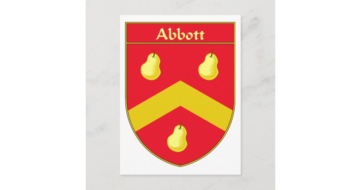 Abbott Coat of Arms/Family Crest Postcard Zazzle