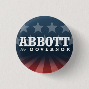 ABBOTT FOR GOVERNOR 2014 3 CM ROUND BADGE