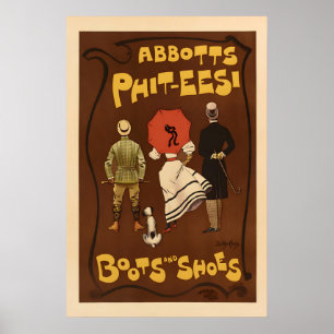 Abbotts Boots and Shoes Vintage Poster