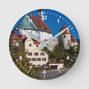 Abby by the Lech River Round Clock