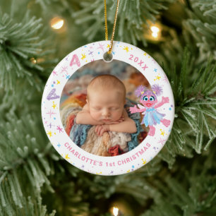Abby Cadabby Baby's 1st Christmas Photo Ceramic Tree Decoration
