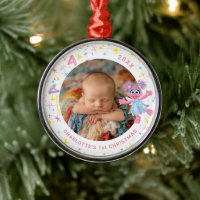 Abby Cadabby Baby's 1st Christmas Photo Metal Orna