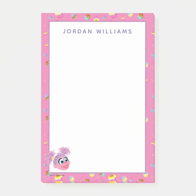 Abby Cadabby Cupcake Party Pattern Post-it Notes (Front)