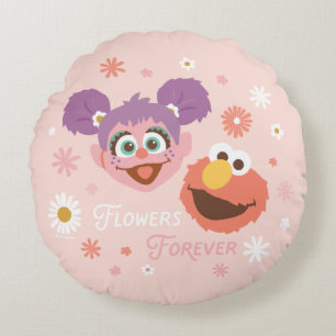 Abby Cadabby & Elmo Flowers Forever Round Cushion
