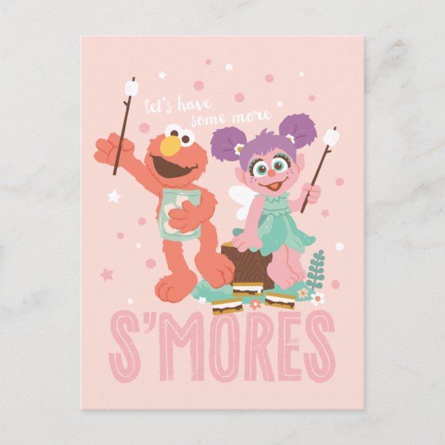 Abby Cadabby & Elmo | Let's Have Some More Smores Postcard (Front)