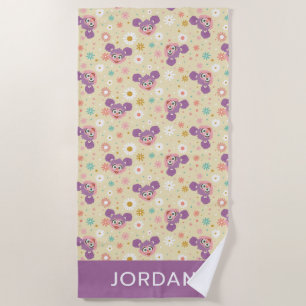 Abby Cadabby   Flower Face   Add Your Name Beach Towel