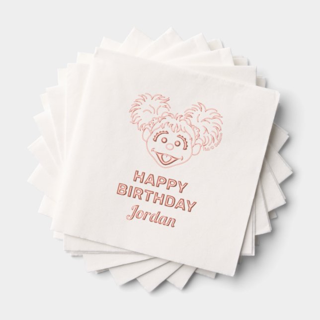 Abby Cadabby | Flower Face | Happy Birthday Foil Napkins (Insitu (Stacked))