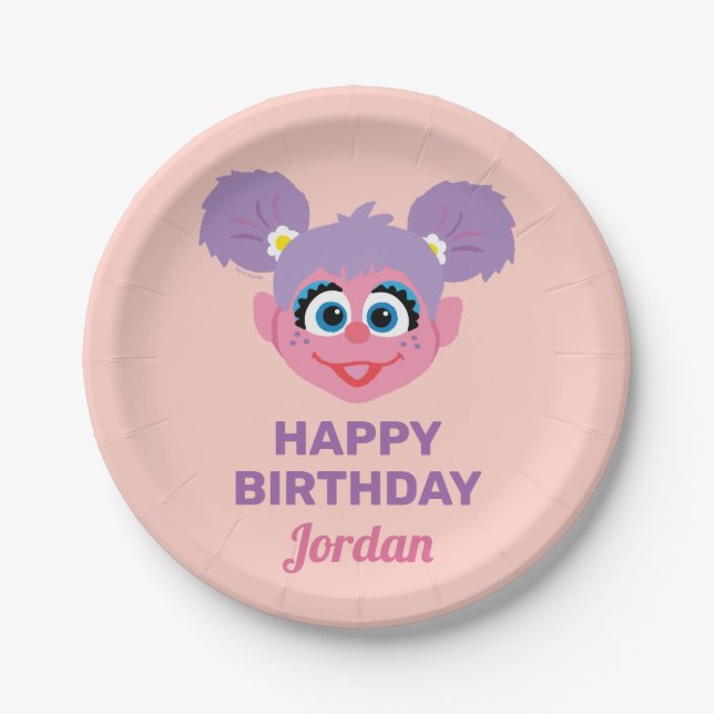 Abby Cadabby | Flower Face | Happy Birthday Paper Plate (Front)