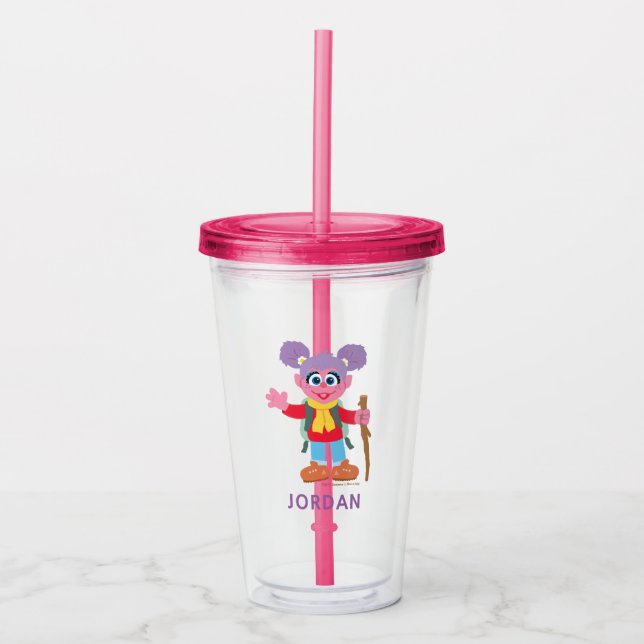 Abby Cadabby Hiking | Add Your Name Acrylic Tumbler (Front)