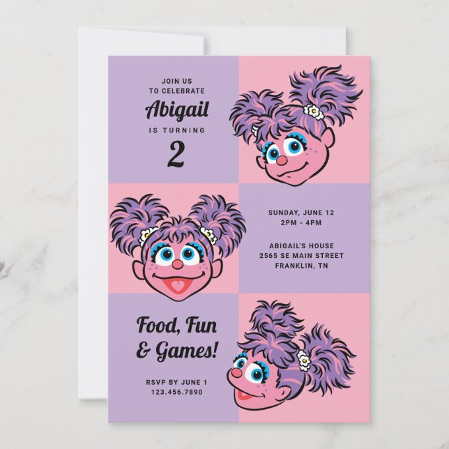 Abby Cadabby | Pink & Purple Girls Birthday  Invitation (Front)