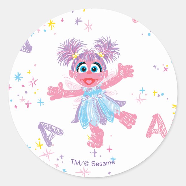 Abby Cadabby Sparkle Pattern Classic Round Sticker (Front)