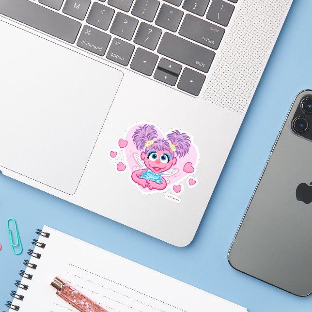 Abby Cadabby Valentine Hearts Graphic (Laptop w/ iPhone)