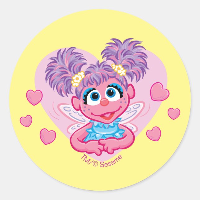 Abby Cadabby Valentine Hearts Graphic Classic Round Sticker (Front)