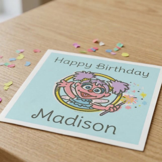 Abby Cadabby Vintage Napkin (Generated image of napkin on table)