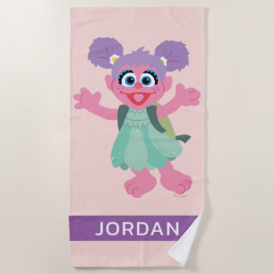 Abby Cadabby Woodland   Add Your Name Beach Towel