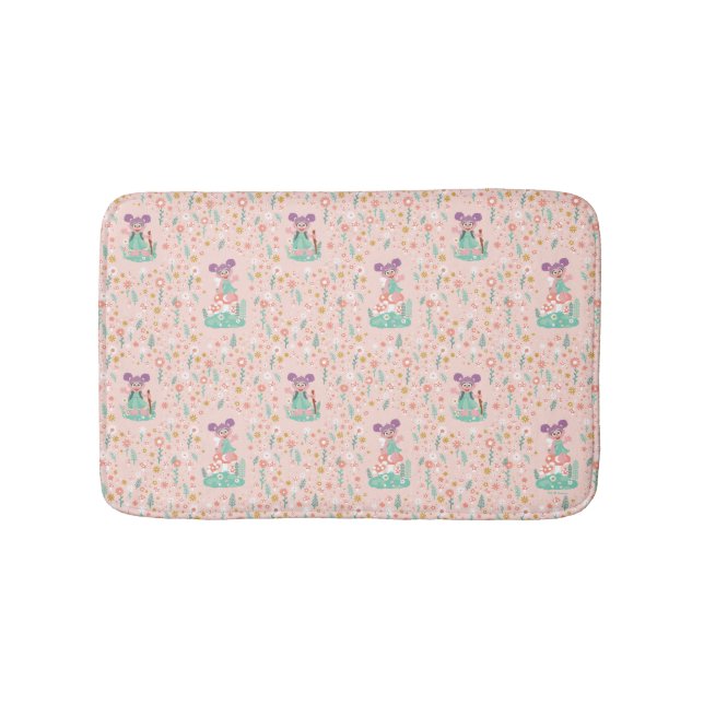 Abby Cadabby | Woodland Flower Pattern Bath Mat (Front)