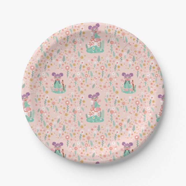 Abby Cadabby | Woodland Flower Pattern Paper Plate (Front)
