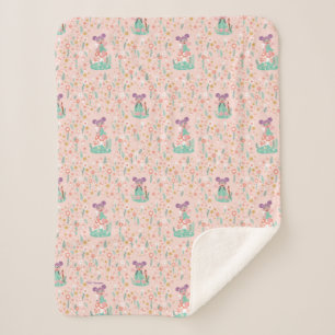 Abby Cadabby Woodland Flower Pattern Sherpa Blanket