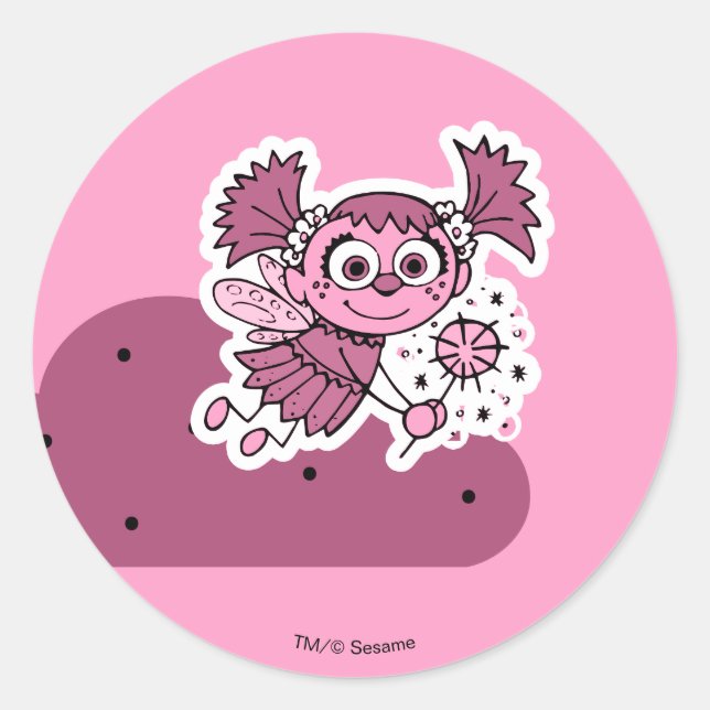 Abby Doodley Cloud Pattern Classic Round Sticker (Front)