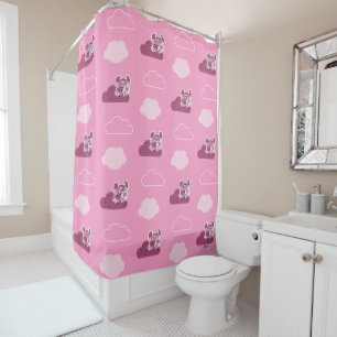Abby Doodley Cloud Pattern Shower Curtain