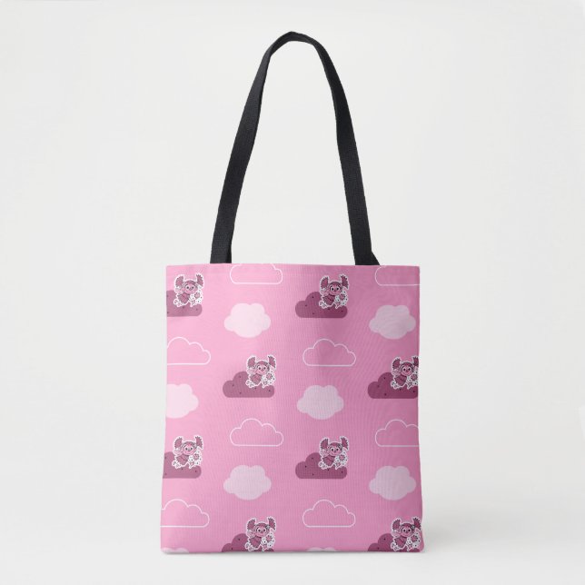 Abby Doodley Cloud Pattern Tote Bag (Front)