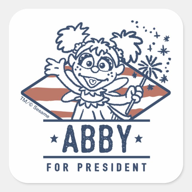 Abby For President Square Sticker (Front)