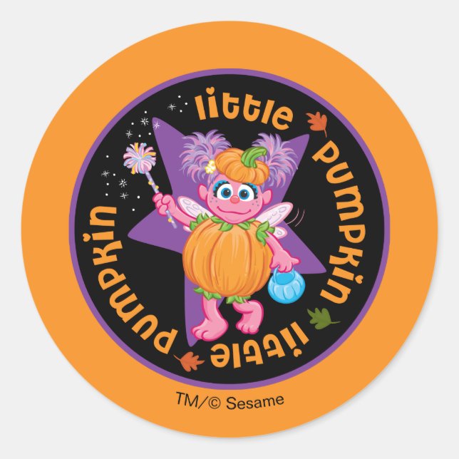 Abby | Halloween Little Pumpkin Classic Round Sticker (Front)