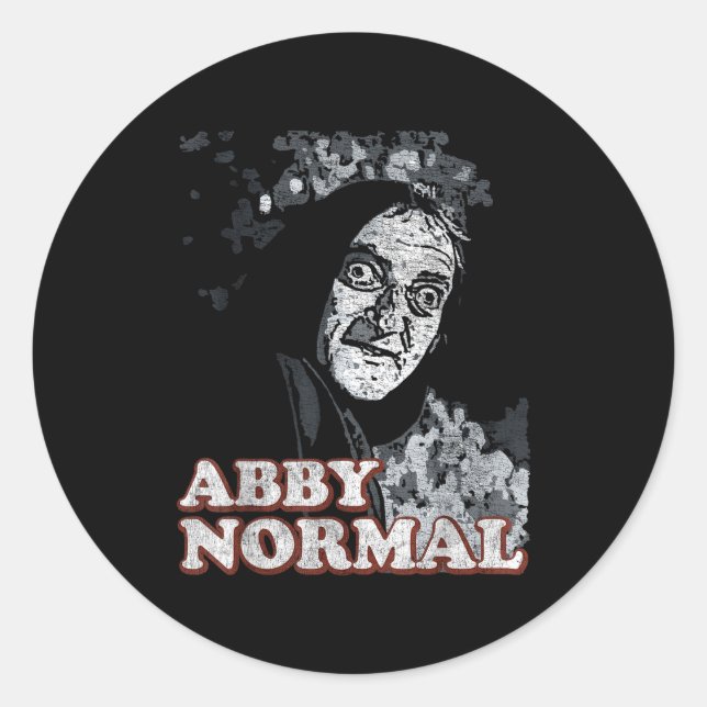 Abby Normal Brain Funny Halloween  Classic Round Sticker (Front)