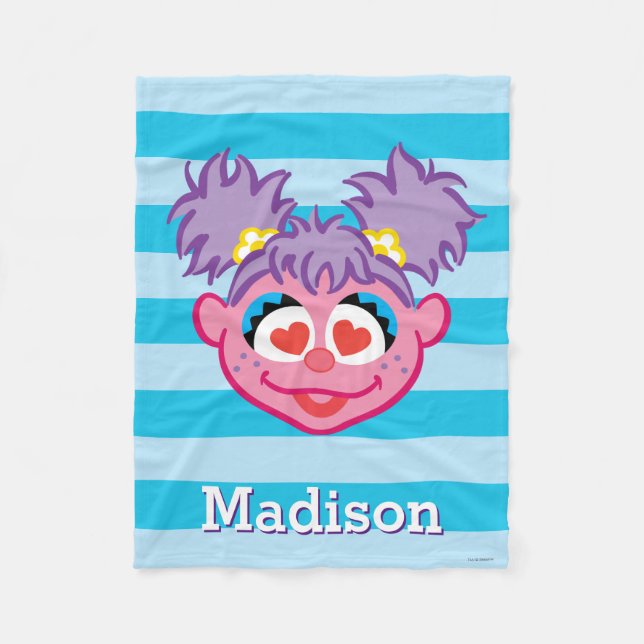 Abby Smiling Face | Add Your Name Fleece Blanket (Front)