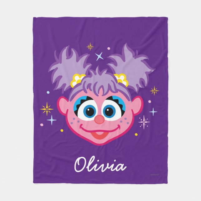 Abby Smiling Face | Add Your Name Fleece Blanket (Front)
