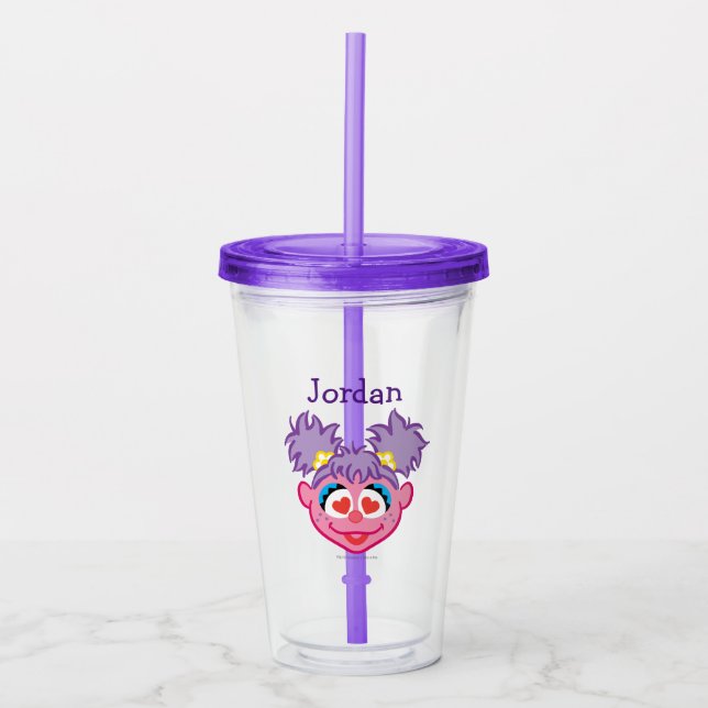 Abby Smiling Face with Heart-Shaped Eyes Acrylic Tumbler (Front)