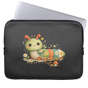 ABC 123 Heartbeat Funny Cute Caterpillar Crochet Laptop Sleeve