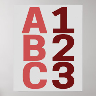 ABC 123 Poster Alphabet Numbers