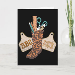 Abc 123 Western Teacher Life Cowboy Cowgirl Teachi Card