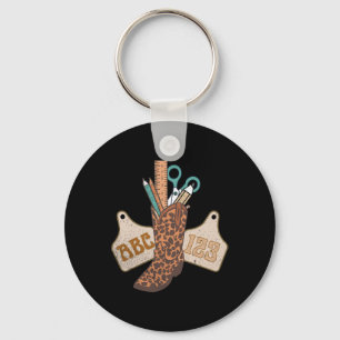 Abc 123 Western Teacher Life Cowboy Cowgirl Teachi Key Ring