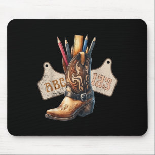 Abc 123 Western Teacher Life Cowboy Cowgirl Teachi Mouse Mat