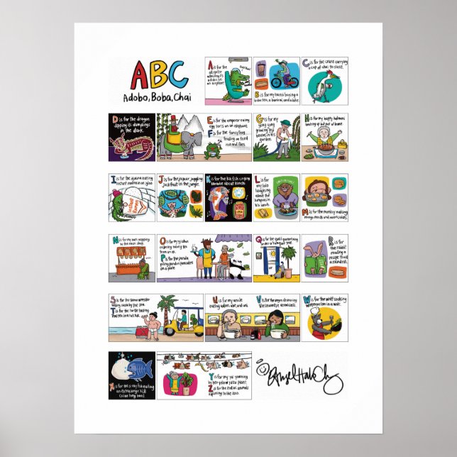 ABC: Adobo, Boba, Chai 18x24 Poster (Front)