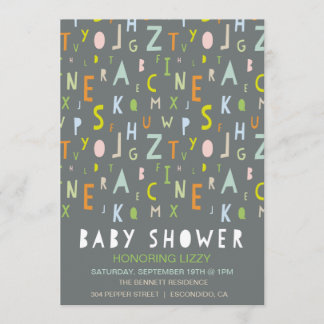 ABC Alphabet Baby Shower Invitation